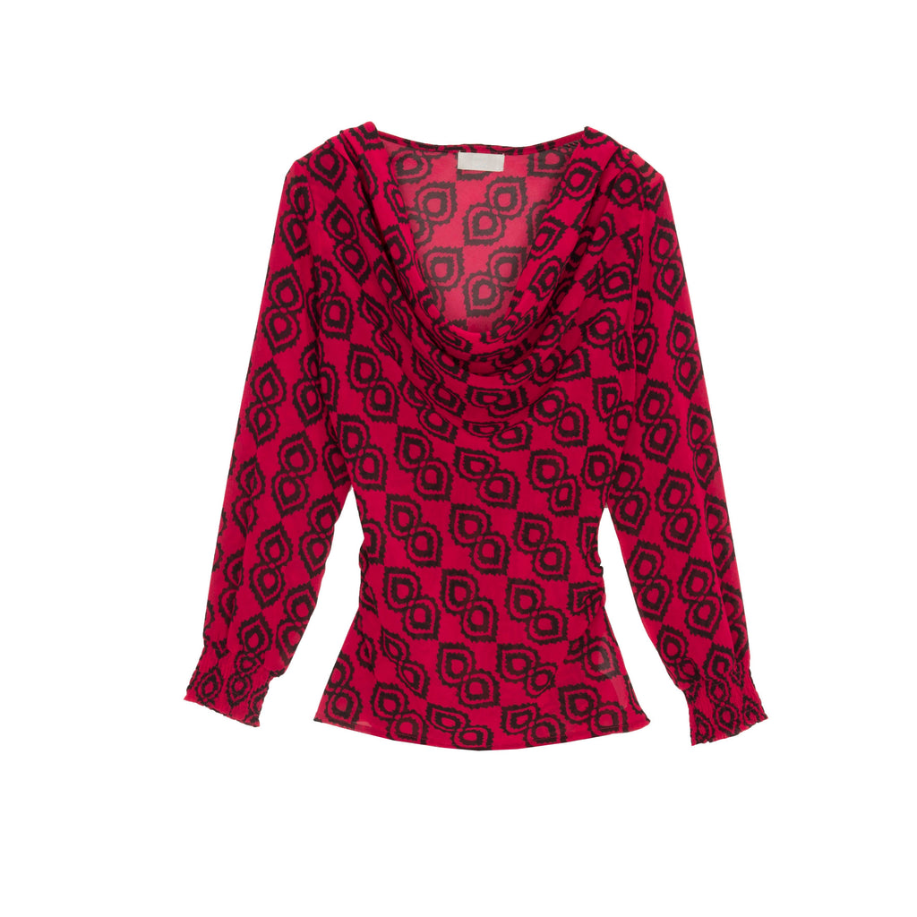 Blusa com mangas desbotadas fuchsia