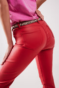 Calças revestidas vermelho