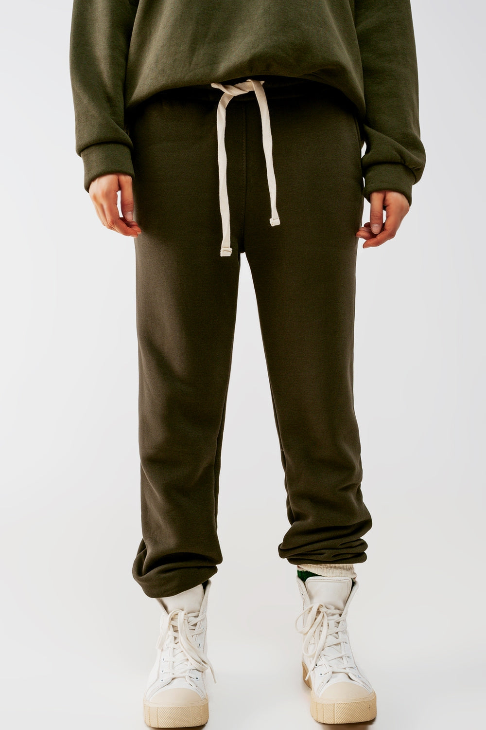 Jogger de algodão em cáqui