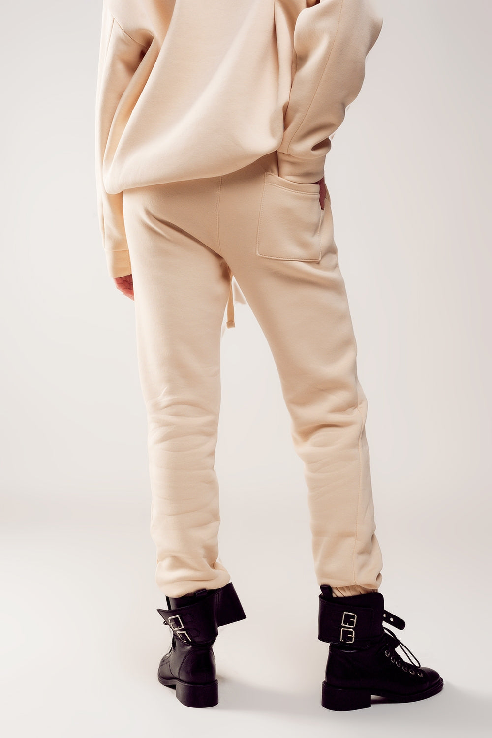 Jogger de algodão em creme