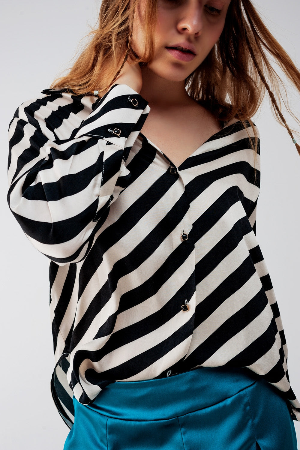 Camisa com riscas oversized