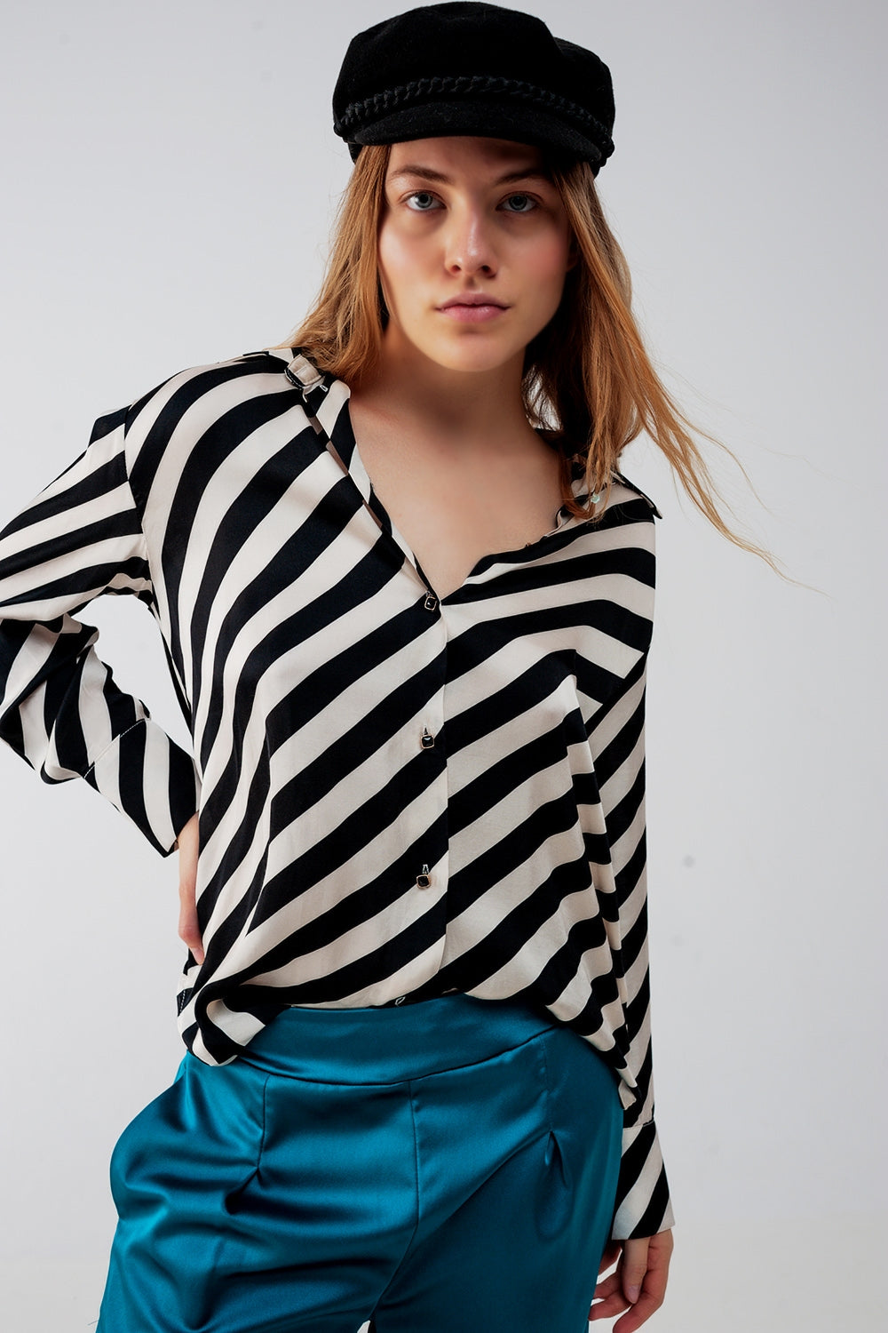 Camisa com riscas oversized