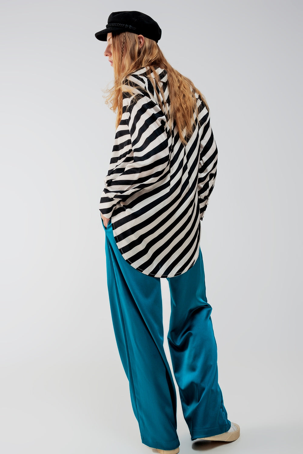 Camisa com riscas oversized