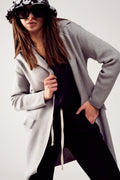 Cardigan de gola oversized em cinzento