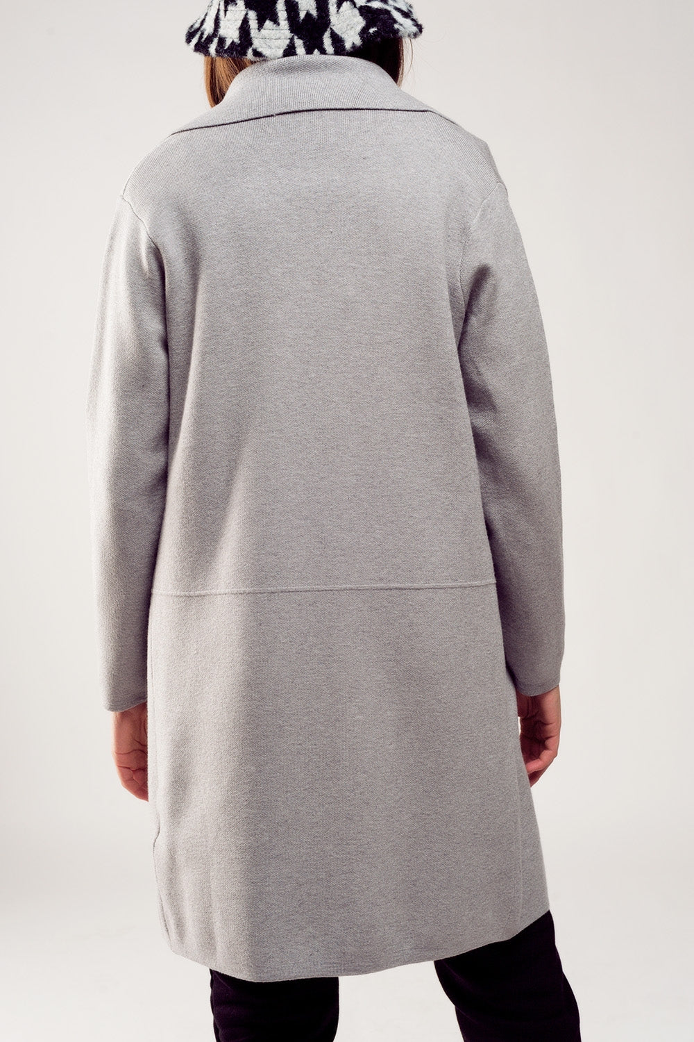 Cardigan de gola oversized em cinzento