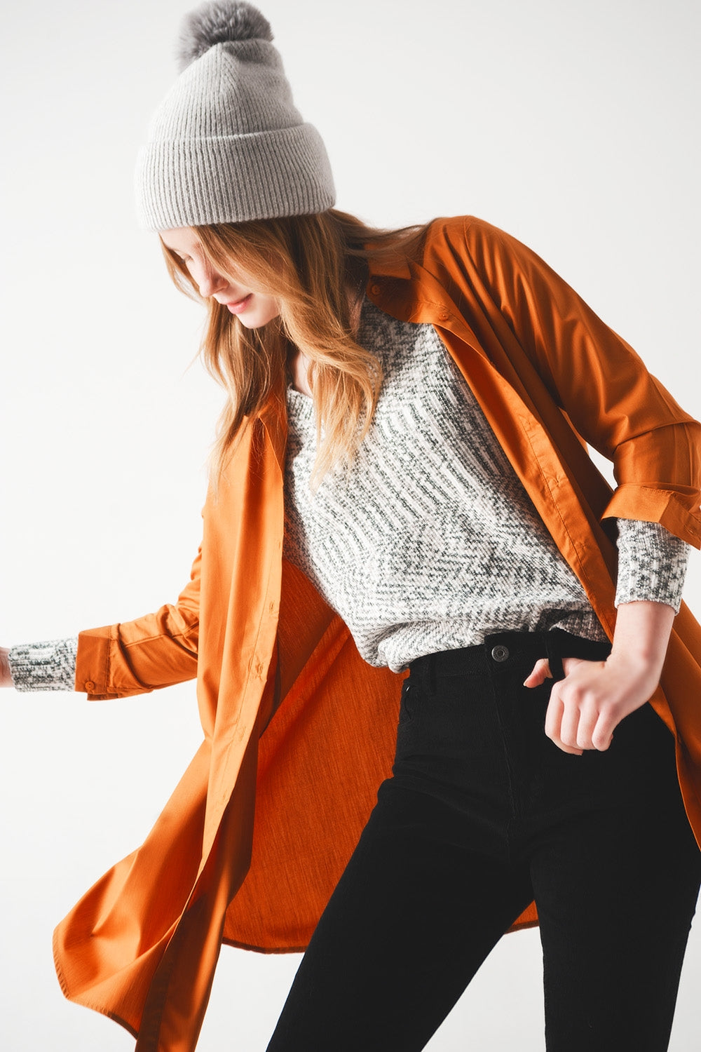Camisa oversize em oxidação poplin