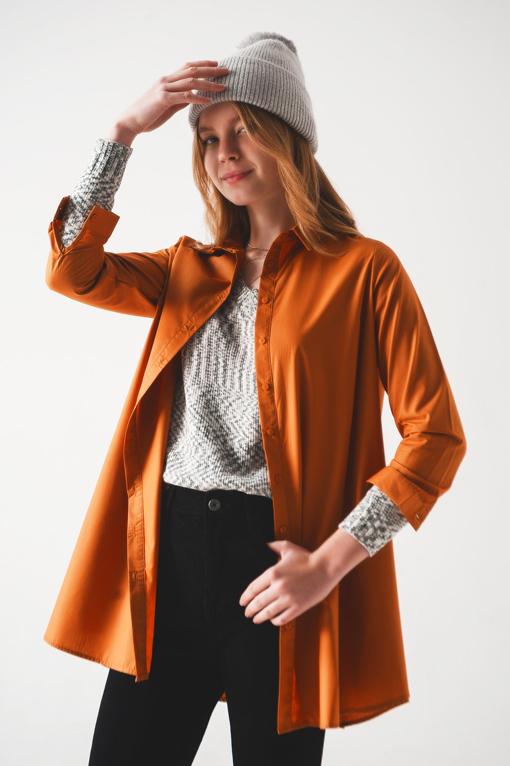 Camisa oversize em oxidação poplin