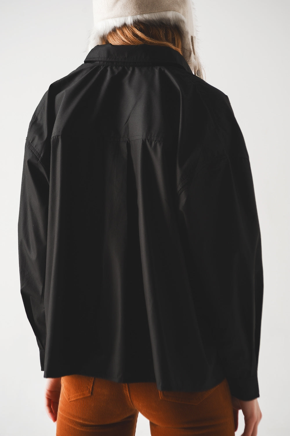 Camisa de algodão em preto
