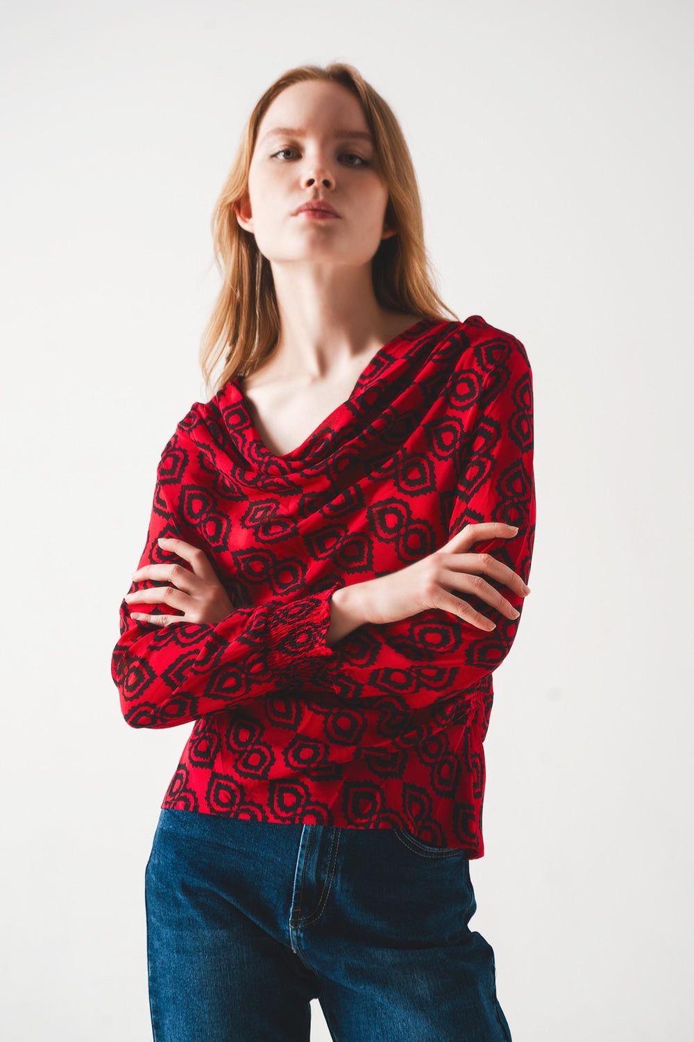 Blusa com mangas desbotadas fuchsia