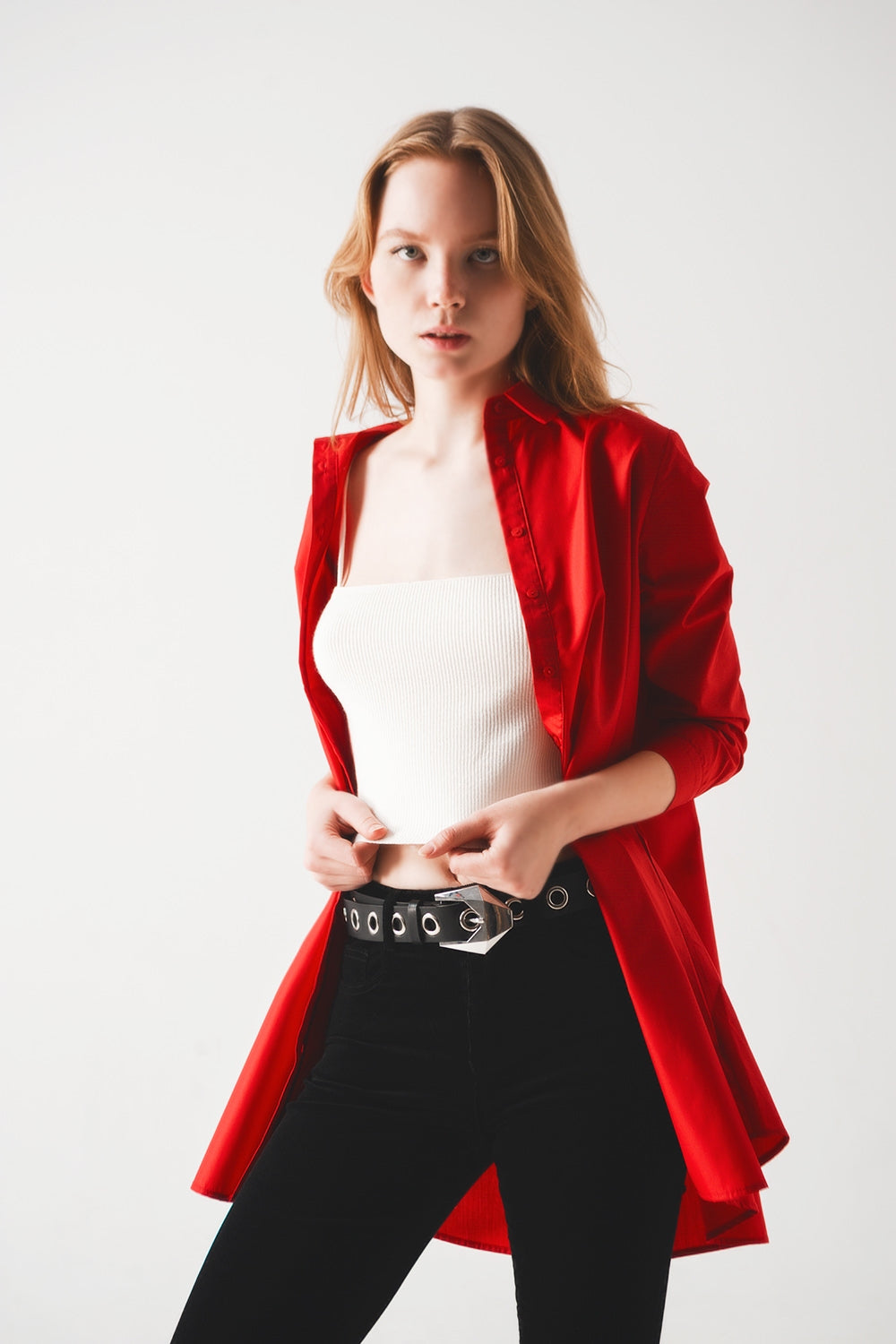 Camisa oversize em vermelho