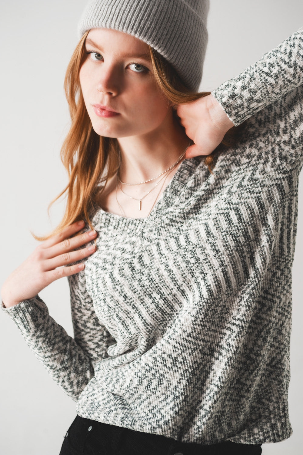 Camisola Chenille em preto