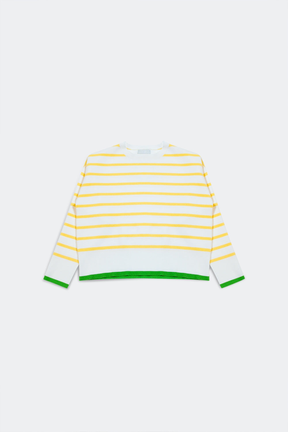 Camisola de listras amarelas e brancas