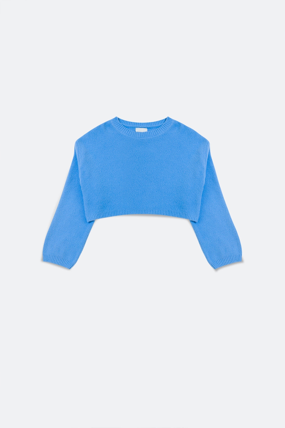 Camisola curta de malha azul
