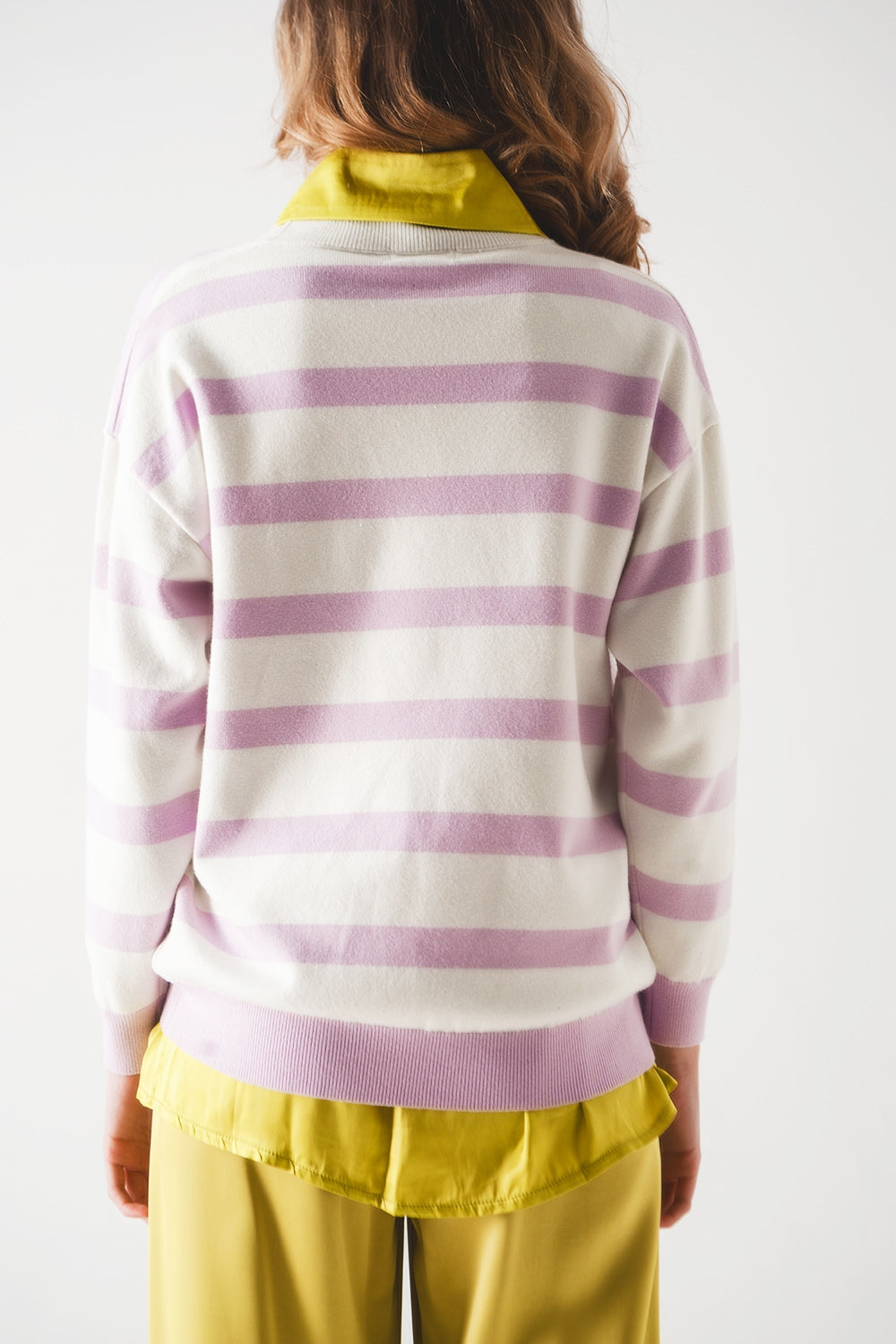 Camisola longa com riscas púrpura