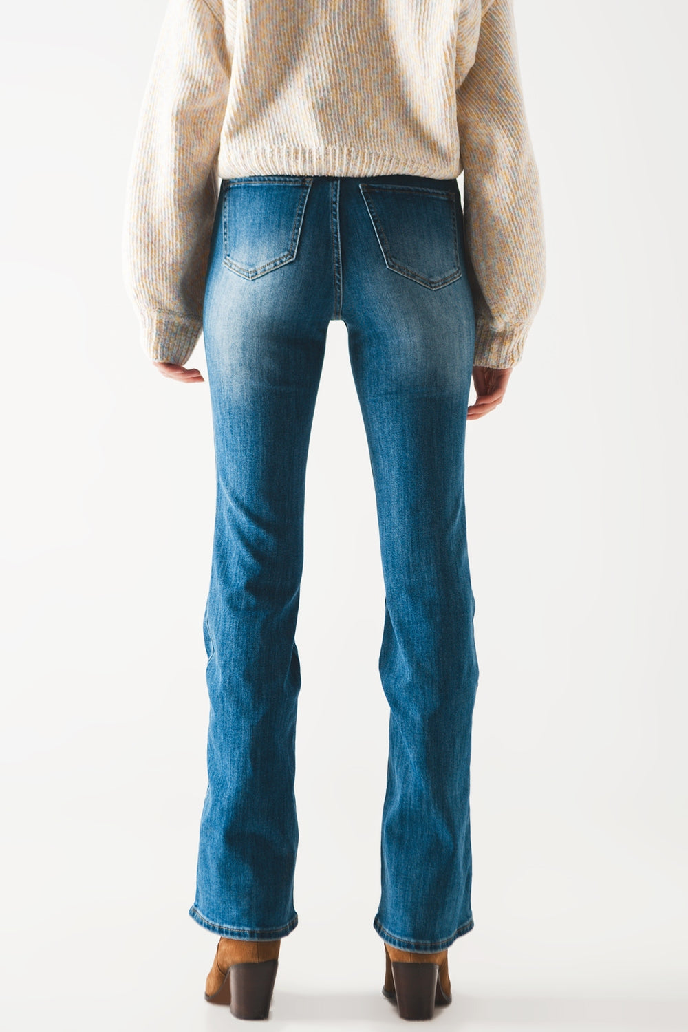 Calças de ganga azuis com corte bootcut