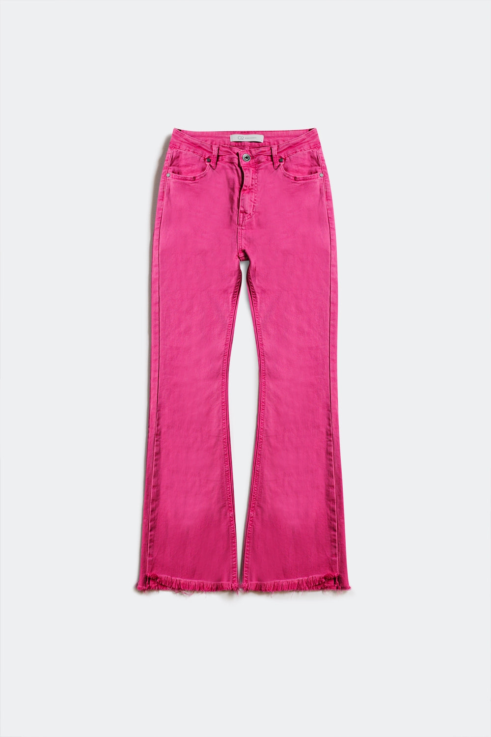 Calças de ganga em fuchsia com bainha por costurar