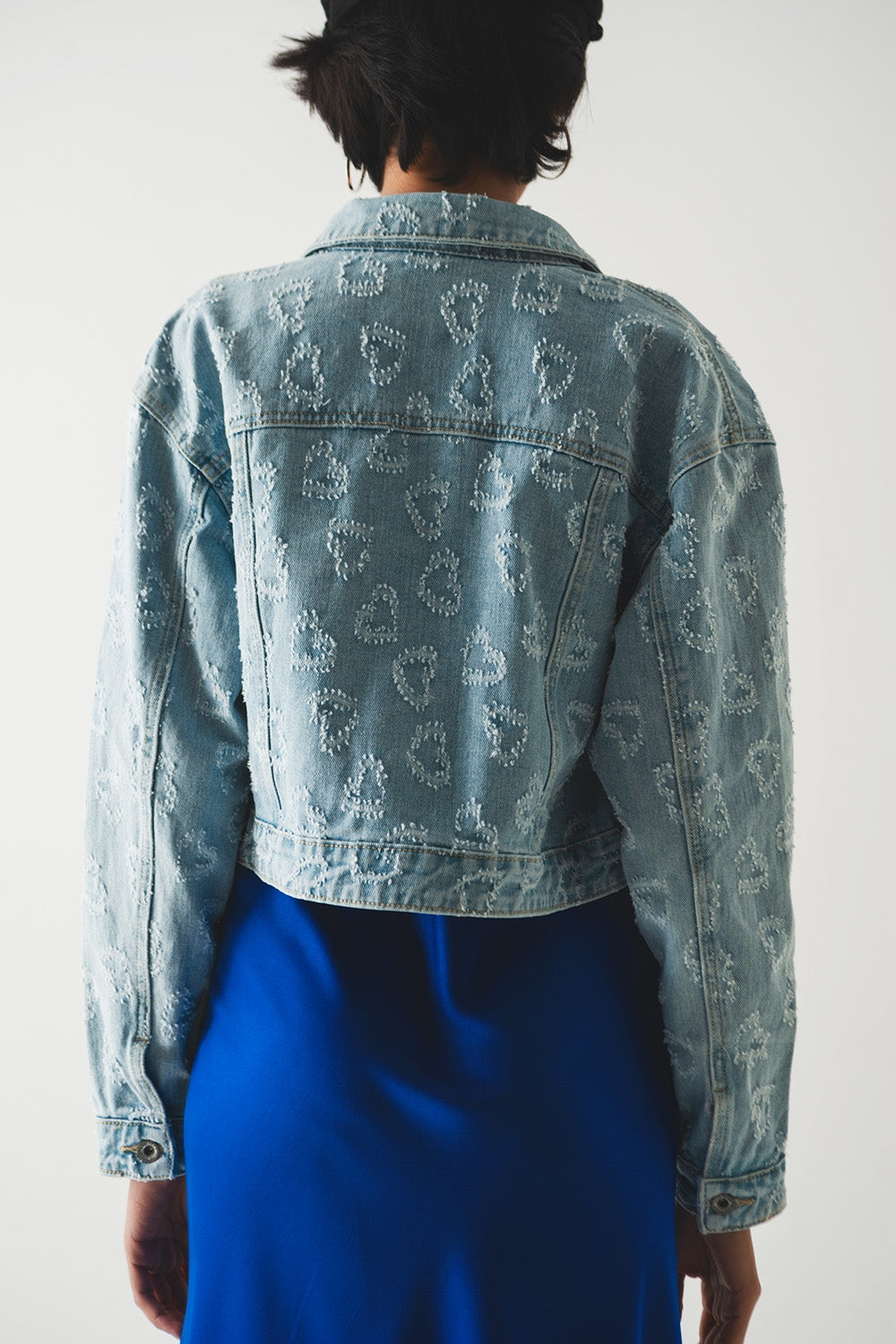 Jaqueta jeans superdimensionada com lavagem clara