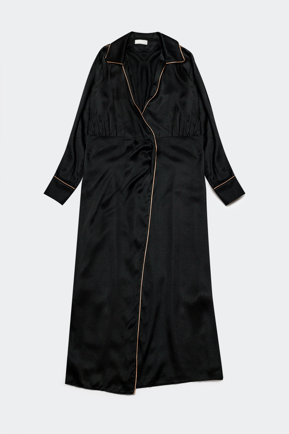 Vestido comprido em cetim preto