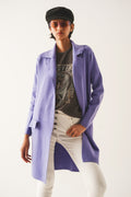 Cardigan de gola oversized em púrpura