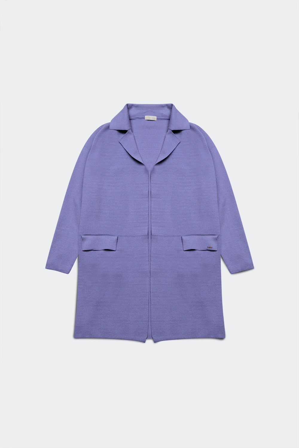 Cardigan de gola oversized em púrpura