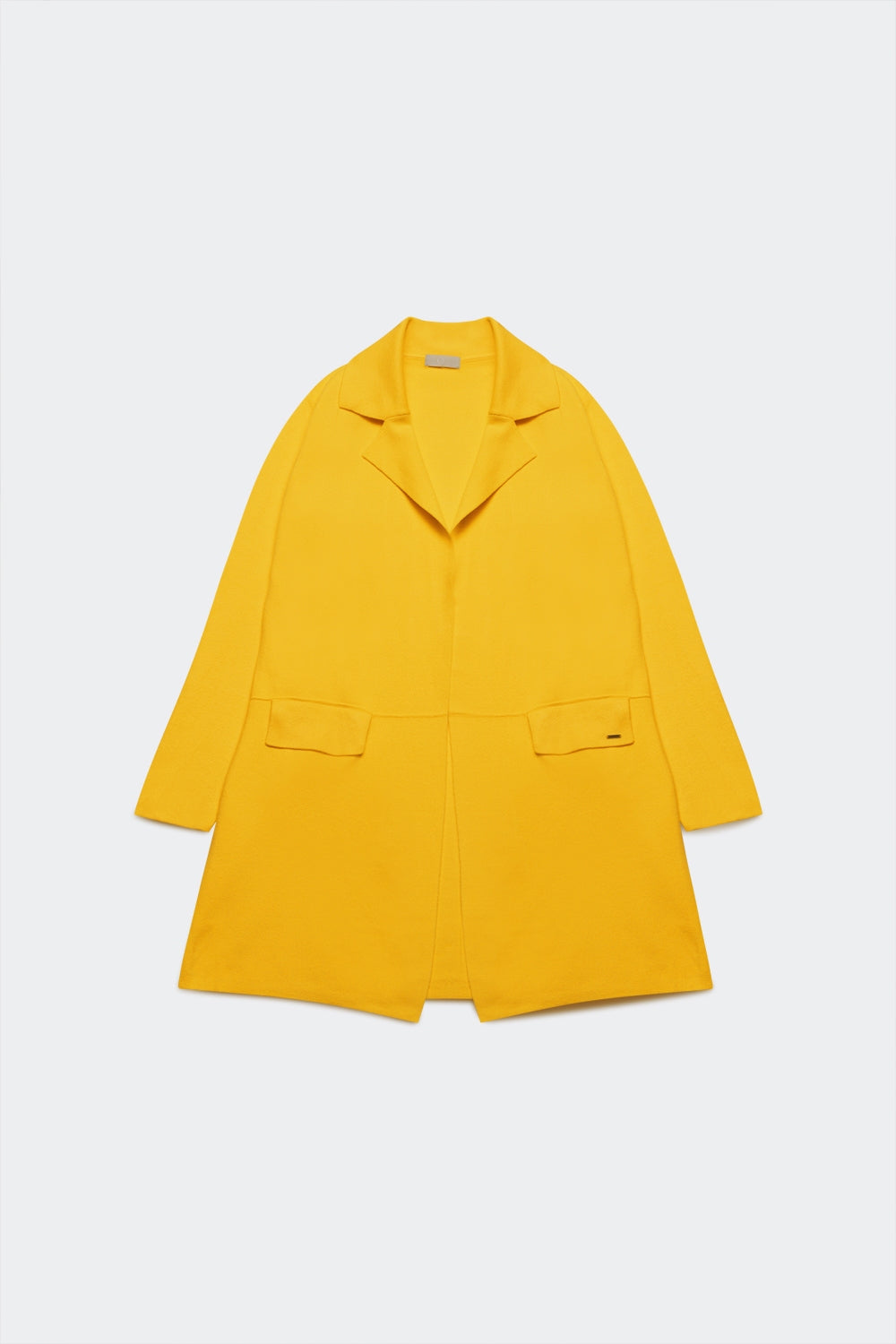 Cardigan de gola oversized em amarelo