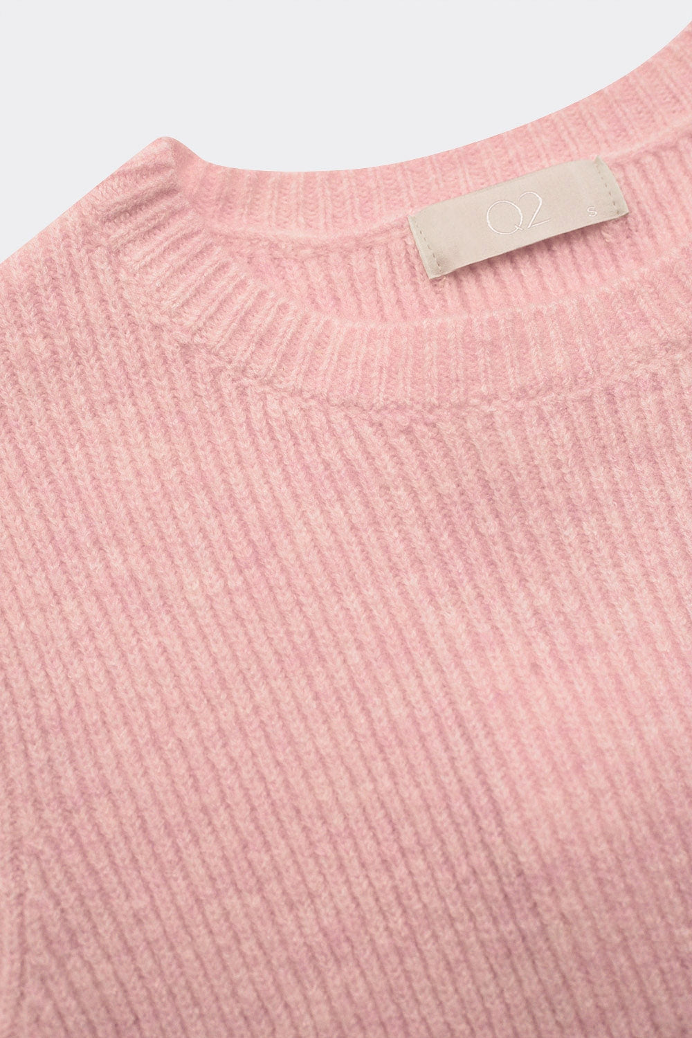 Top de manga curta com nervuras em rosa