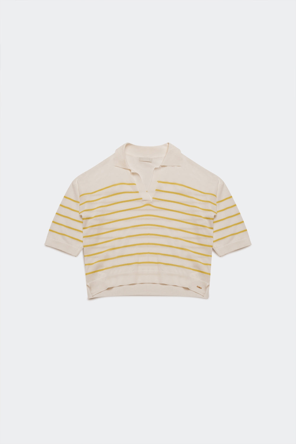 Camisola verde com pescoço de polo listrado modelo Vintage 70s