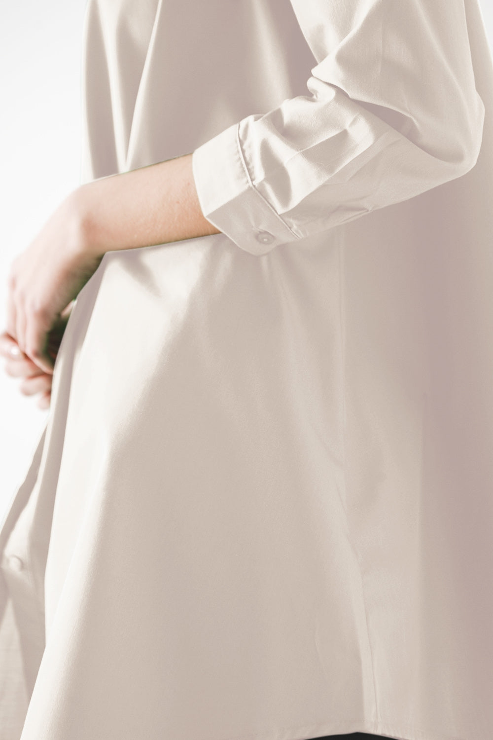 Camisa de linha A em branco Oversized Poplin