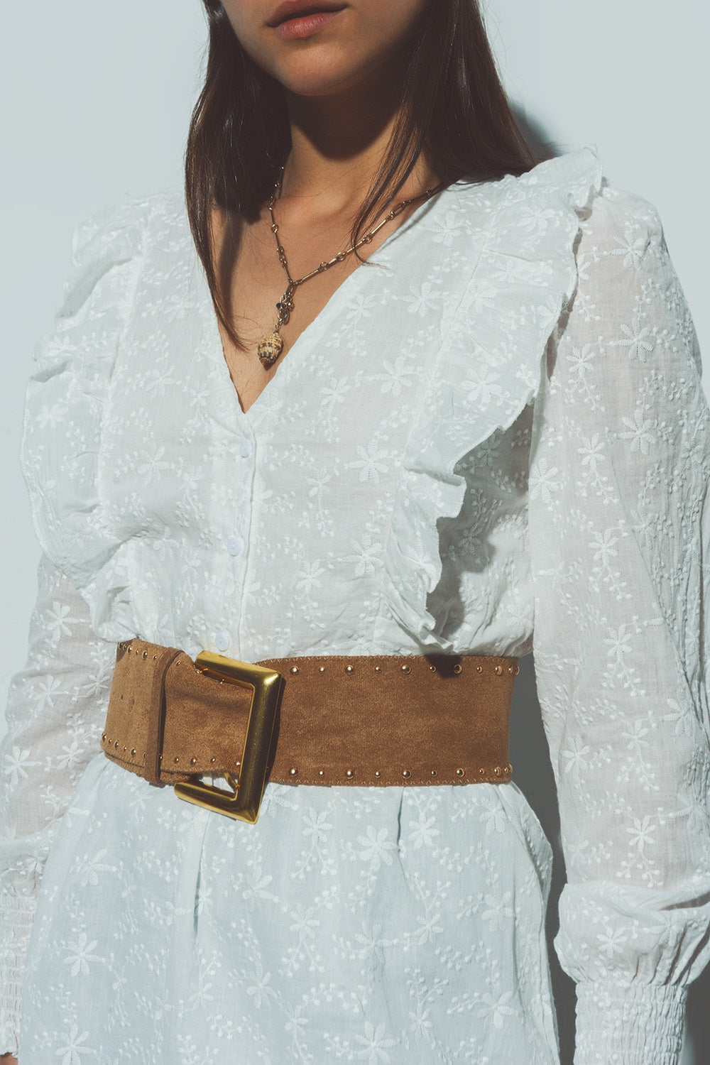 Mini Vestido Floral Texturizado em Branco