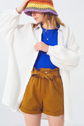 Camisa Solta Texturizada em Branco