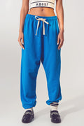 Jogger com Cintura de Laço em Azul