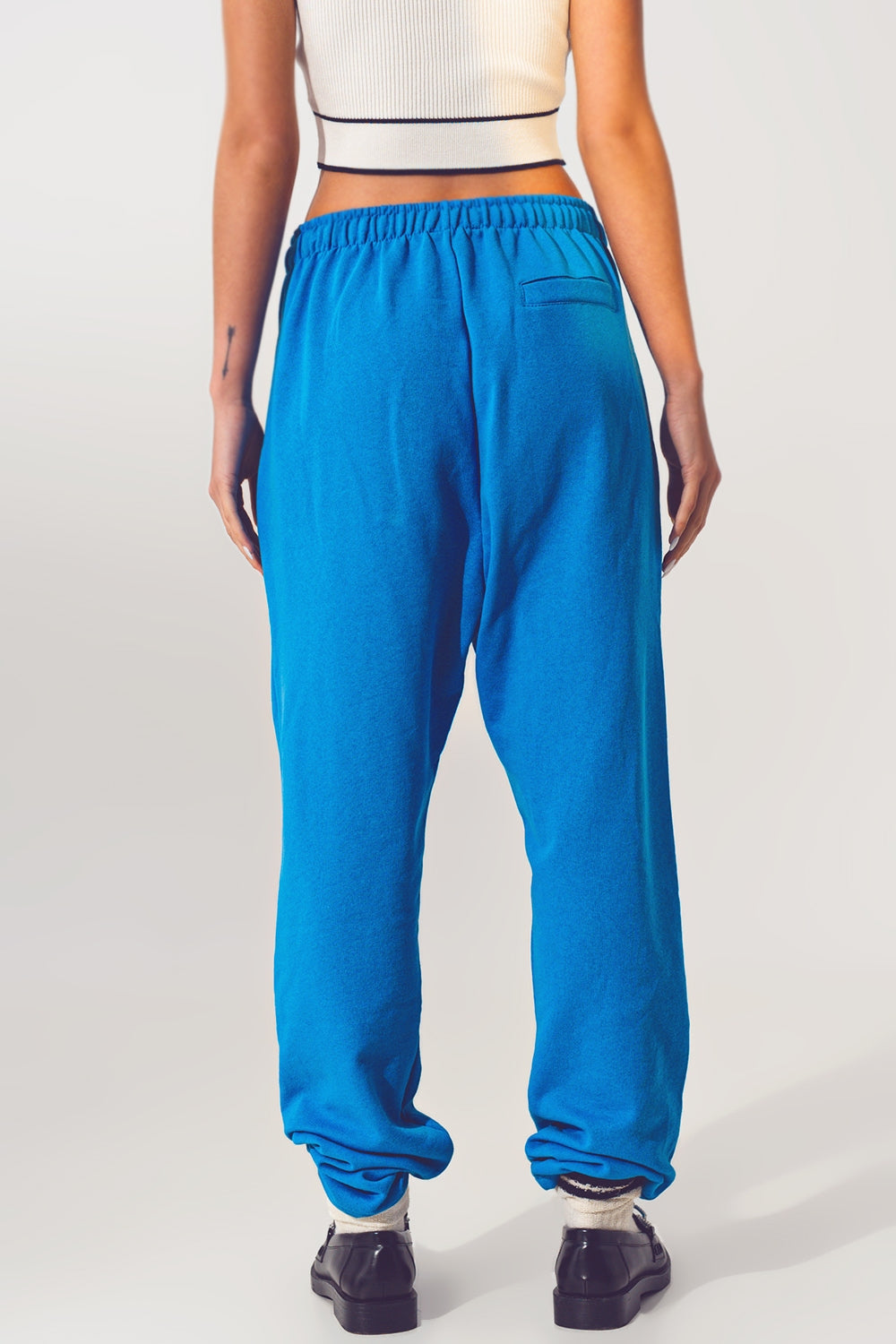 Jogger com Cintura de Laço em Azul