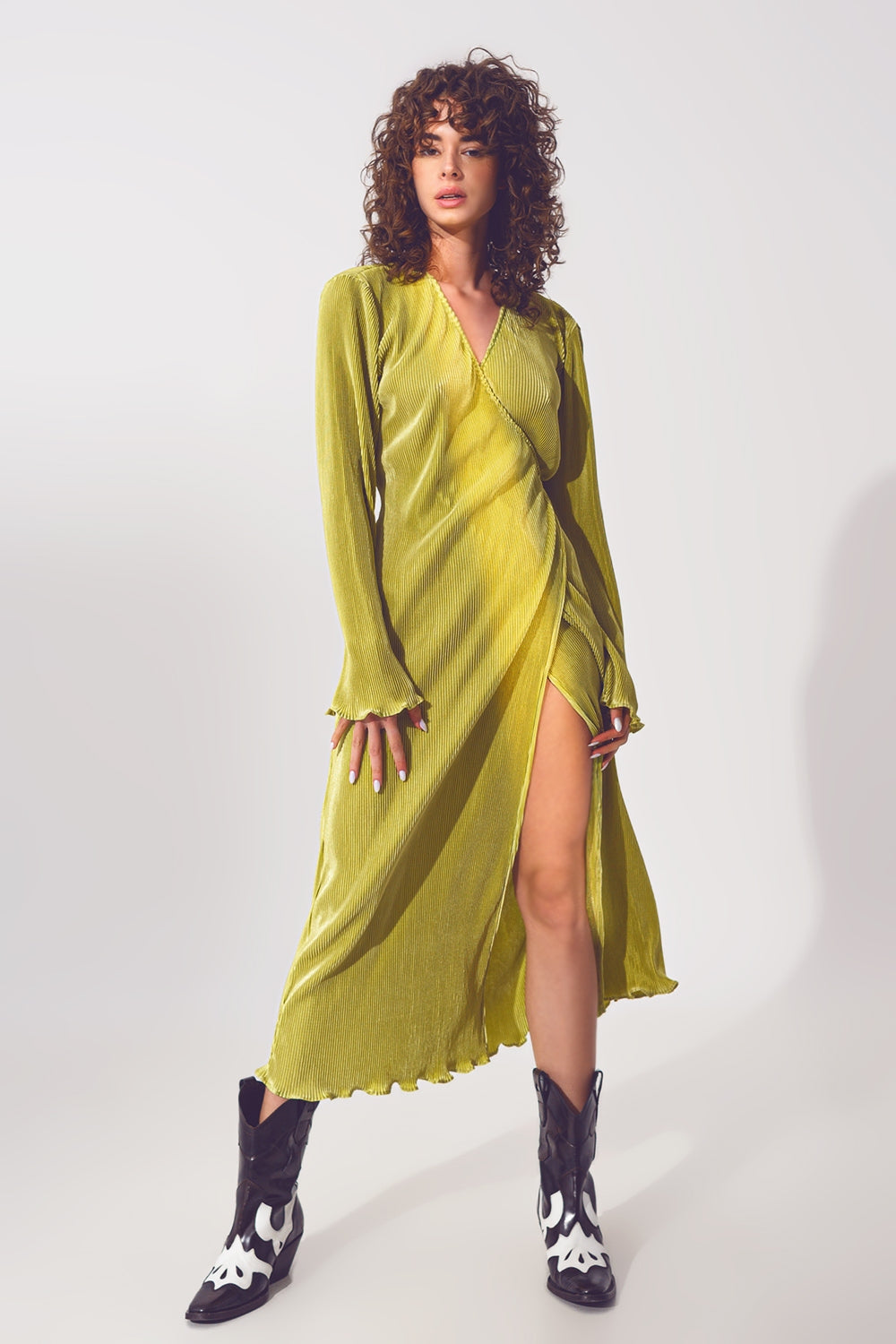 Vestido Pregueado a Verde