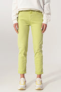Calça Jeans Skinny Amassada verde lima