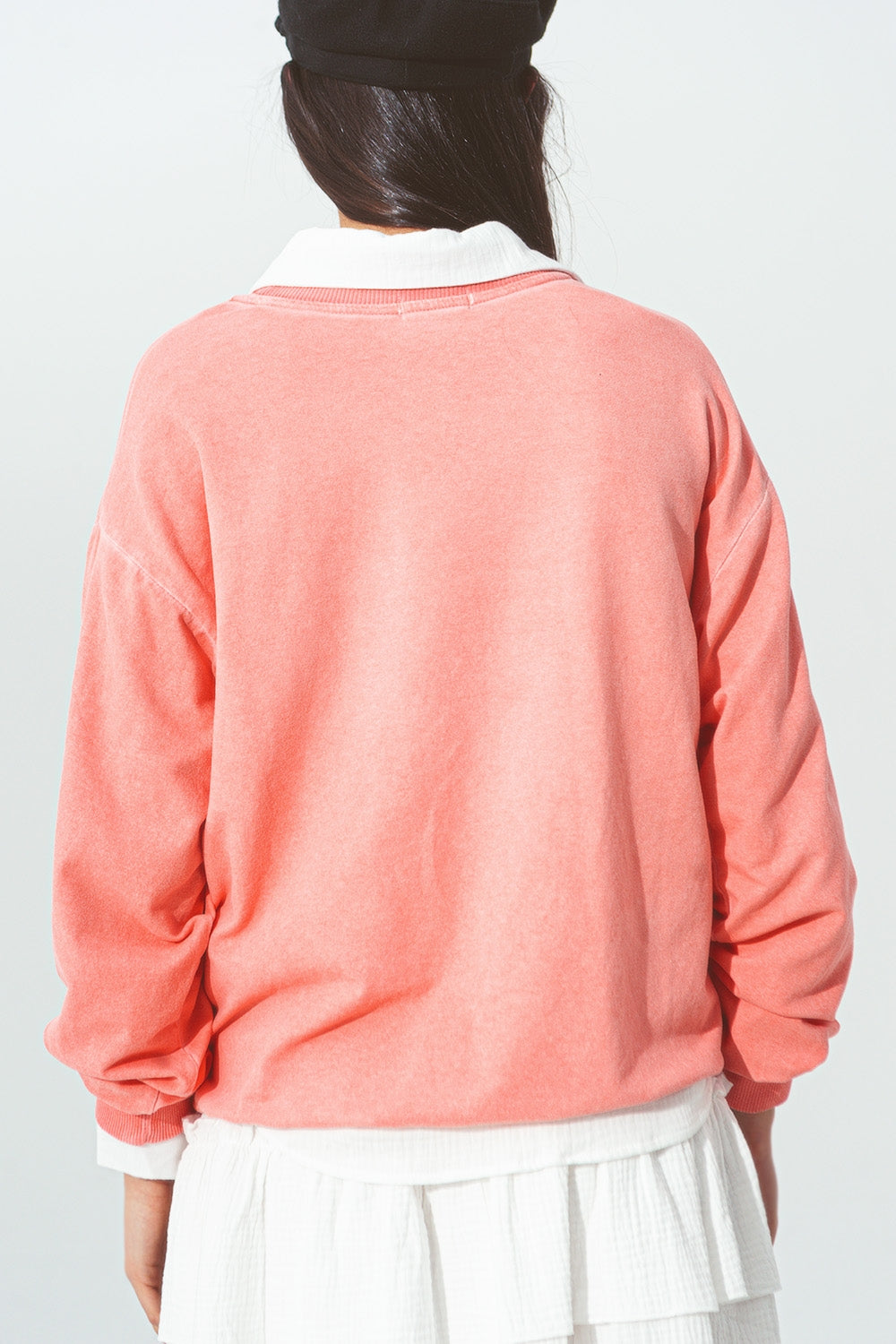 Camisola com texto Nova Iorque em Coral