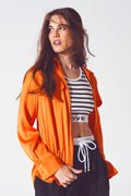 Camisa relaxed Rayon em laranja brilhante