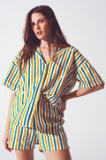Camisa descontraída em risca verde
