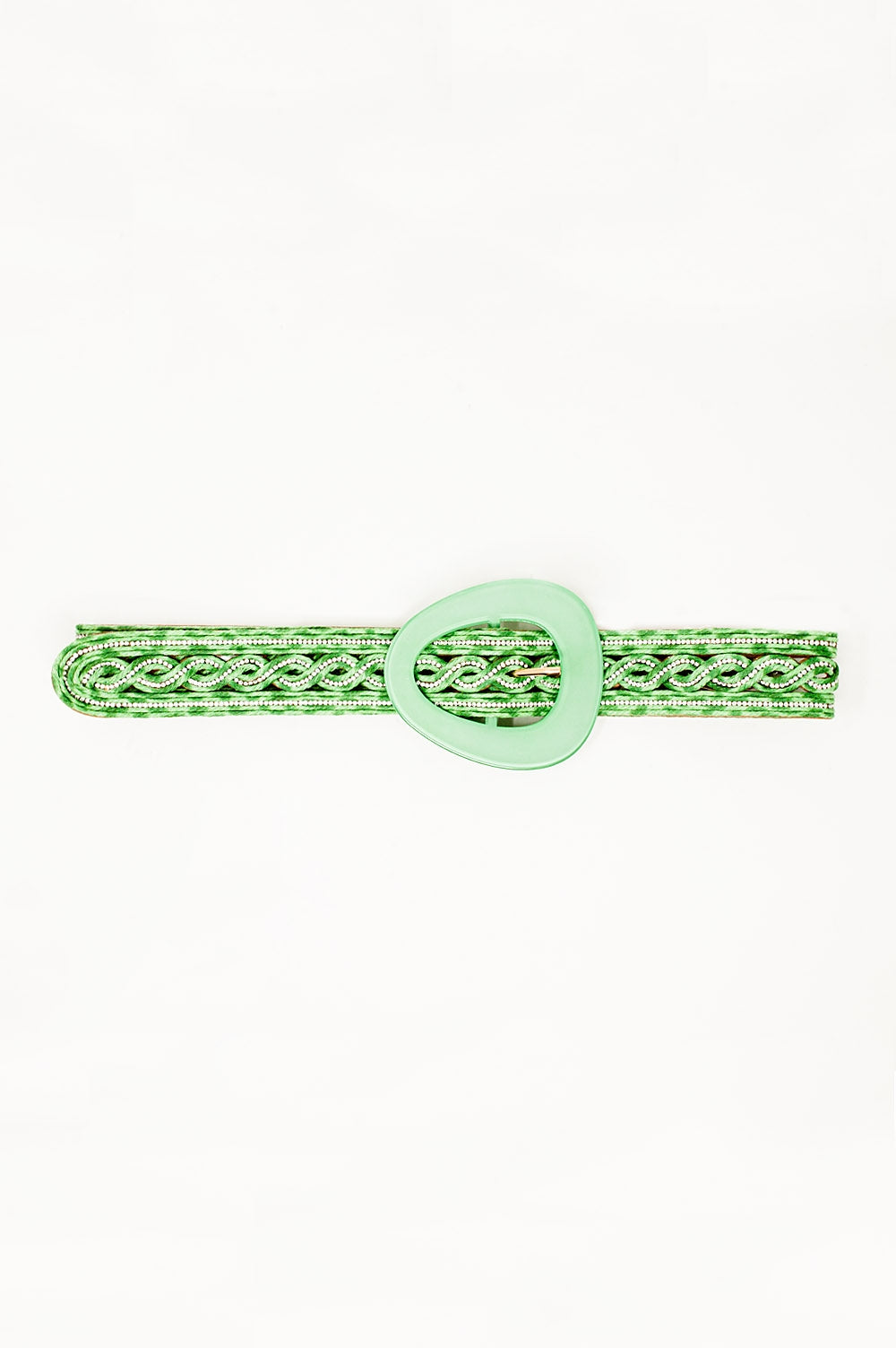 Cinto com detalhes em cristal em verde