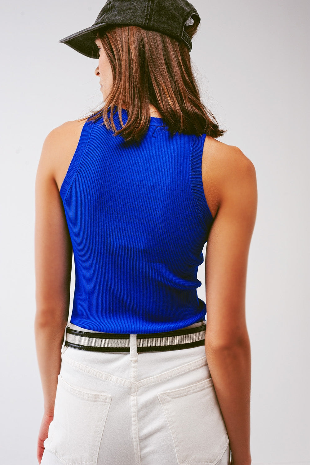 Camisola interior de malha em azul