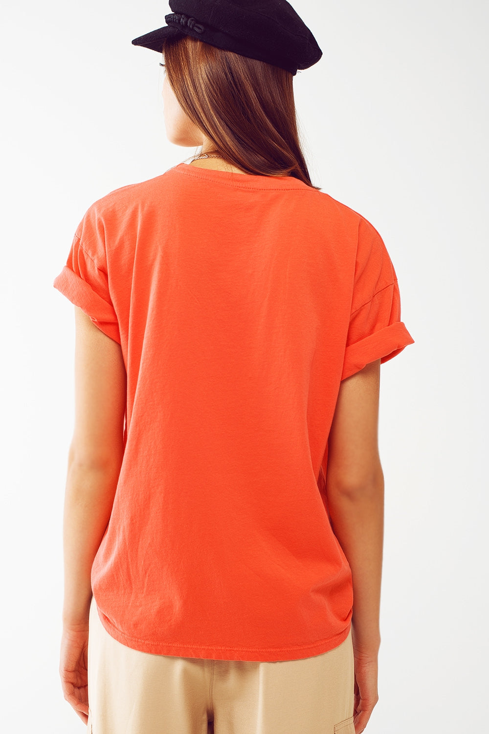 Camiseta com estampa gráfica Limited em laranja