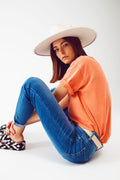 Calça de ganga skinny de lavagem média