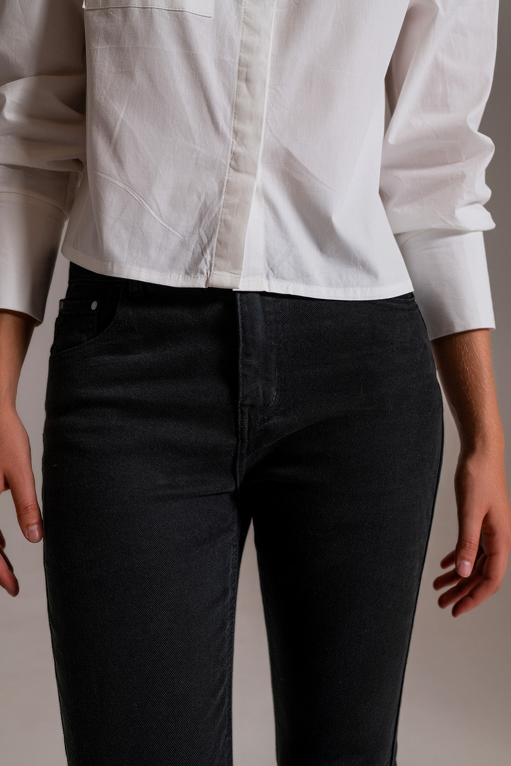 Calças de ganga skinny básica em preto