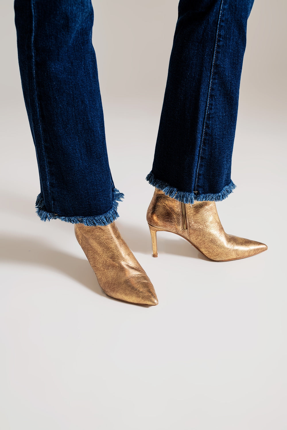 Calças de ganga skinny flare azul escuro
