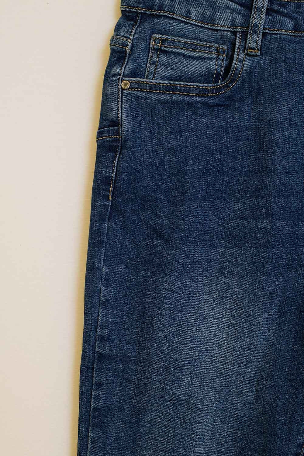Calças de ganga skinny de cintura alta em lavagem escura com cinco bolsos