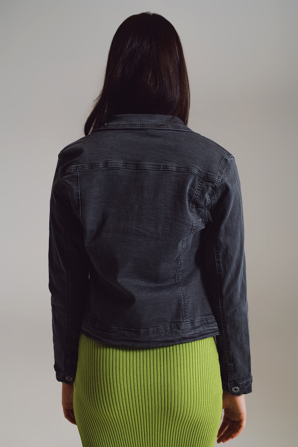 Jaqueta denim Tailored em cinza pedra