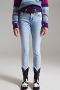 Calças de ganga super skinny em lavagem azul claro
