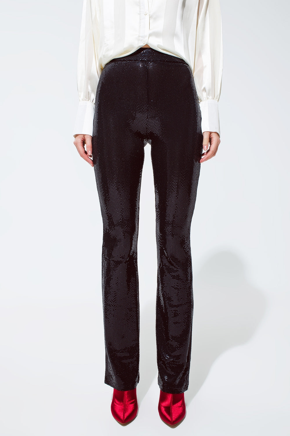 Leggings de lantejoulas em preto