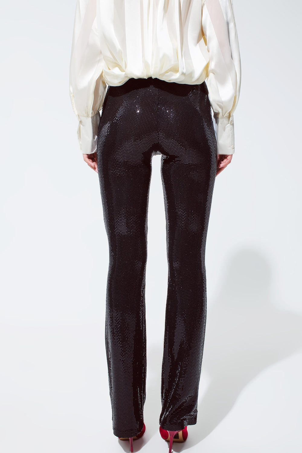 Leggings de lantejoulas em preto