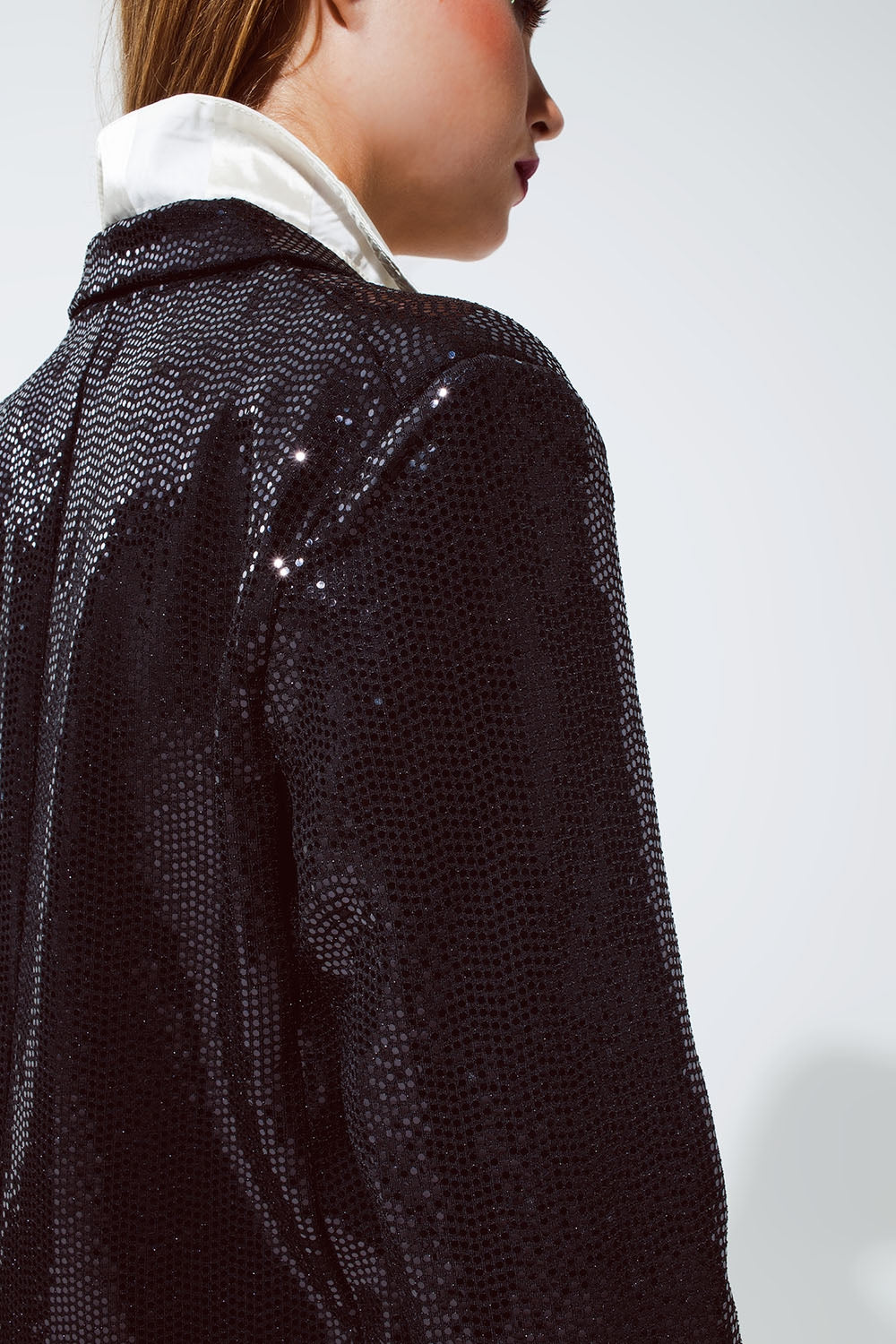 Blazer Party Relaxed com lantejoulas em preto
