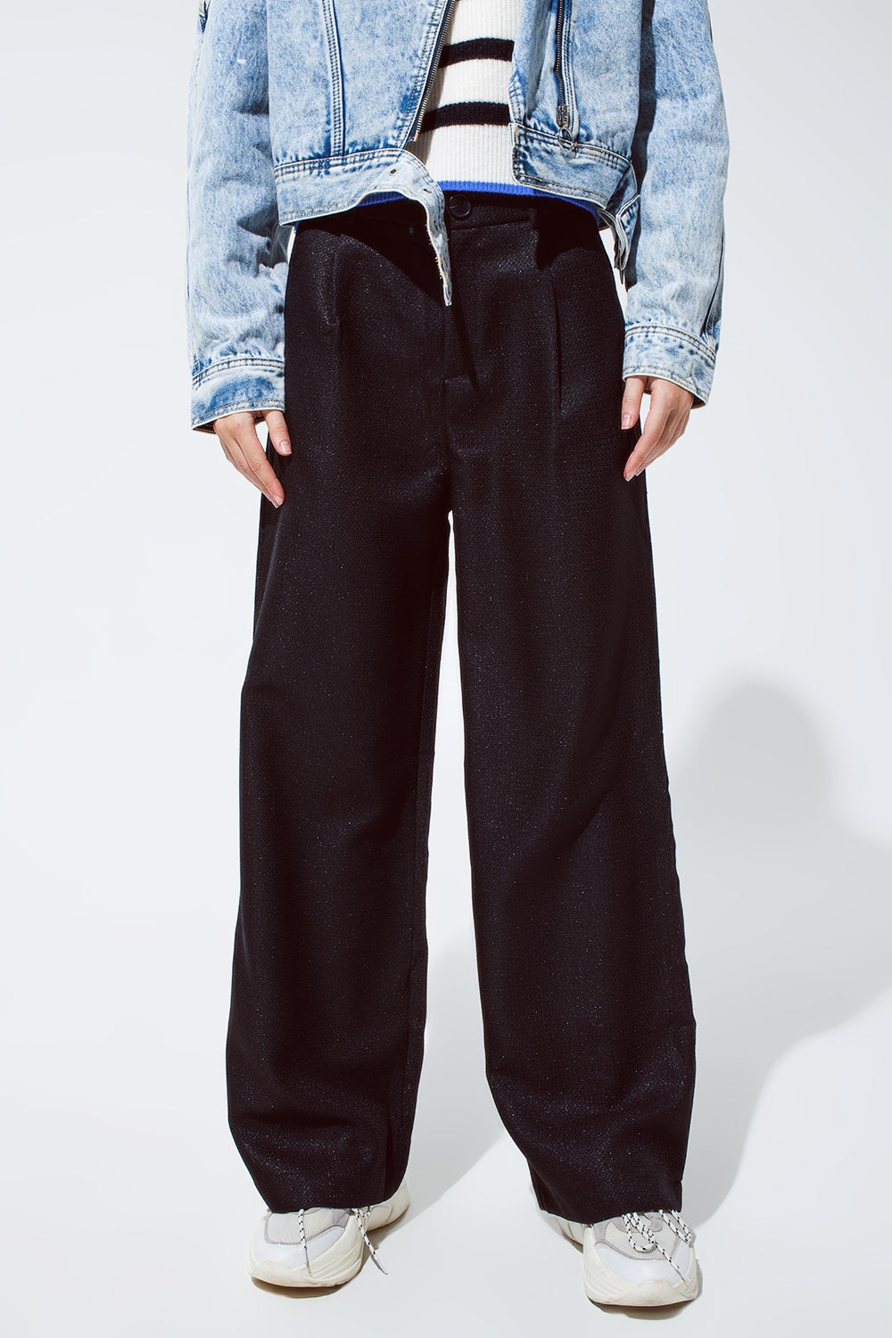 Pantalão oversized em preto